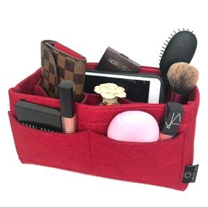 Deep red Neverfull organizer insert Louis vuitton